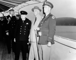 Potsdam Conference: Rise of Superpowers, New World Order and Beyond 2 Potsdam Conference architects Churchill & Roosevelt first met aboard USS Augusta (CA-31) to draft the Atlantic Charter shaping post-WWII order