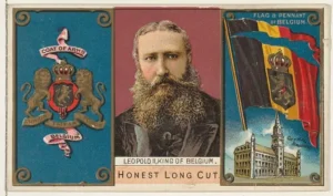 Scramble for Africa: Causes, Consequences and Legacy in World History 2 Image of Leopold II, King of Belgium, from the Rulers, Flags, and Coats of Arms series (N126-1) by W. Duke, Sons & Co., highlighting his role in the Scramble for Africa.
