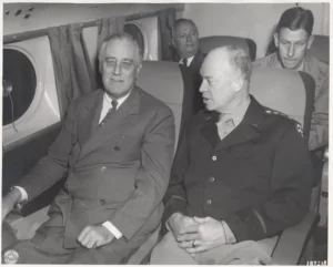 The Other Great Game: How America Quietly Surpassed Britain 4 President Franklin D. Roosevelt and General Dwight D. Eisenhower symbolize the U.S. leadership that contributed to the decline of British supremacy, marking the rise of American power in "the Other Great Game."