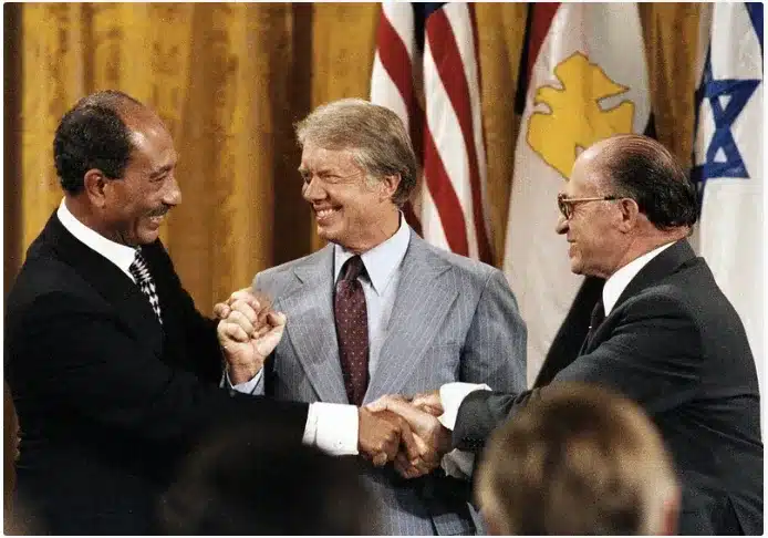 U.S. President Jimmy Carter, who facilitated the historic Camp David Accords in 1978, later established the Carter Doctrine in 1980, creating a dual legacy of Arab-Israeli diplomacy and Persian Gulf security commitment.